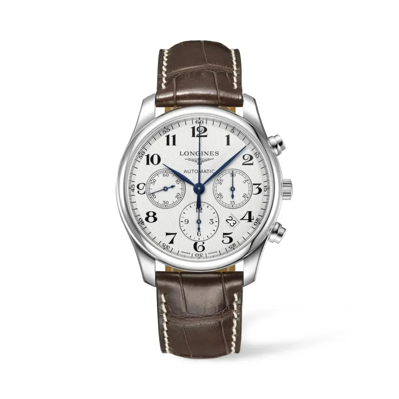 Longines Master Collection Chronograph Silber Lederband Herrenuhr L2.759.4.78.3