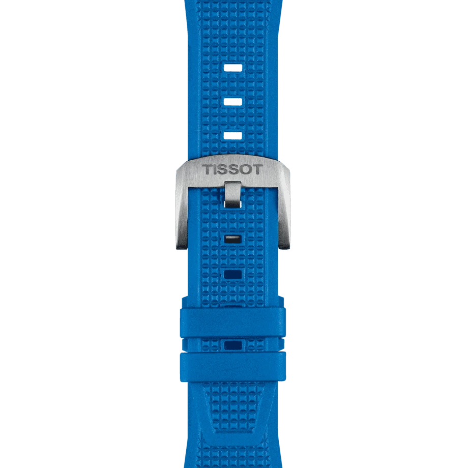 Tissot Ersatzarmband Kautschuk blau 12 mm, für PRX T852.049.577
