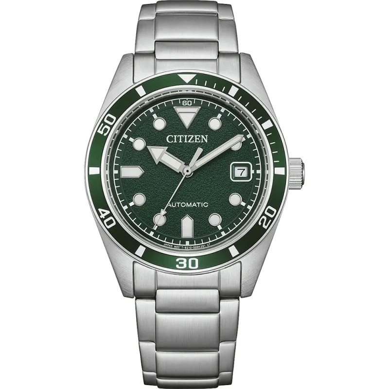 Citizen Automatik im Diver-Style, Edelstahl grün, 38.5mm Herrenuhr NJ0220-52X