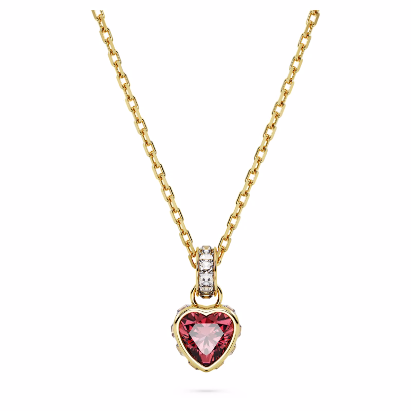 Swarovski Kette Chroma Anhänger Herz, Rot, 18k vergoldet
