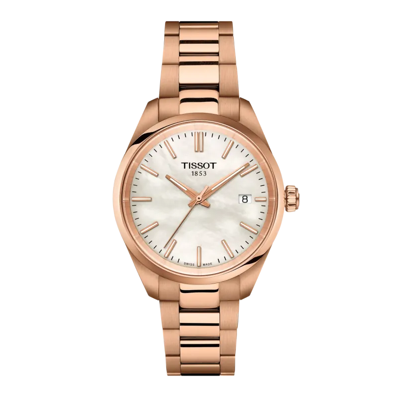 Tissot PR 100, Schweizer Quarzwerk, 34mm, Roségold Damenuhr T150.210.33.111.00