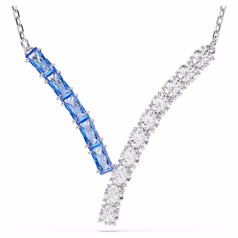 Swarovski  Matrix Anhänger Verschiedene Schliffe, Blau, Rhodiniert