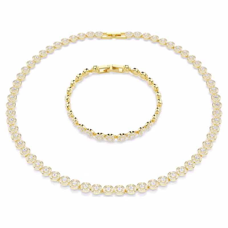 Swarovski  Una Angelic Set, Halskette und Armband, Goldlegierungsschicht