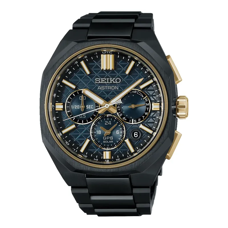 Seiko Astron GPS Solar Dual Time Chronograph Limited Edition Petrol Herrenuhr HAB009J1