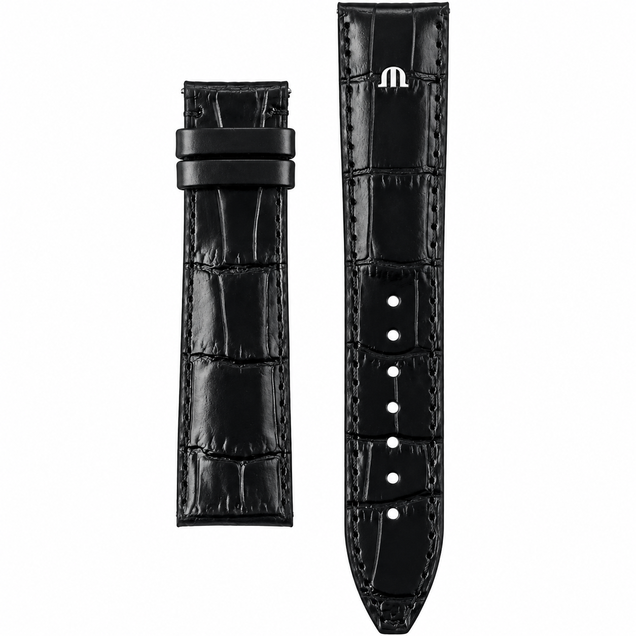 Maurice Lacroix Pontos Ersatzarmband Kalbsleder schwarz Alligatorprägung 21 mm ML800-005005