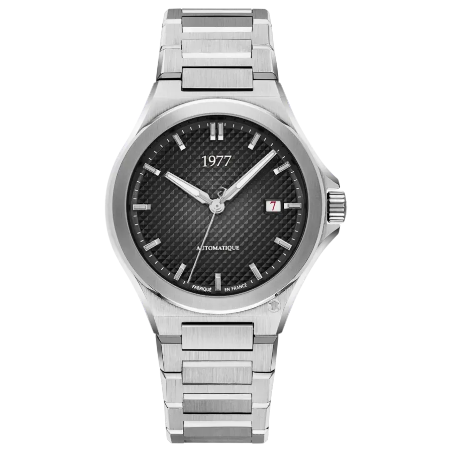 1977 ARSENE Automatik, 41 mm, Zifferblatt Schwarz, Edelstahlband 904L, Herrenuhr 1977P02131