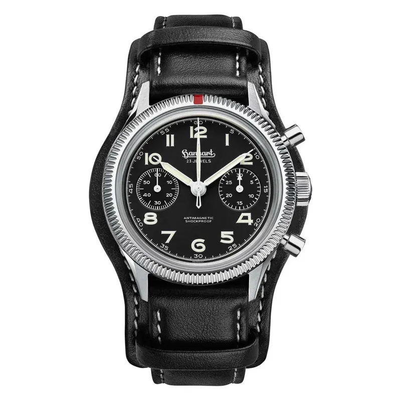 Hanhart 417 ES 1954 39 mm Lederband Schwarz Herrenuhr H701.210-7010