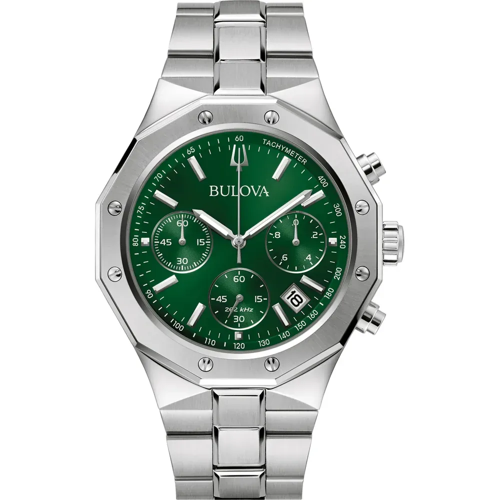 Bulova Precisionist Chronograph Grün Herrenuhr 96B409