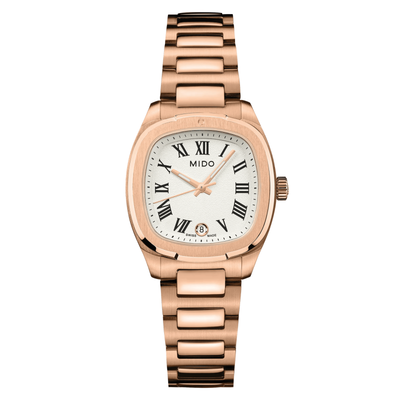 Mido Multifort TV 28 Quartz Roségold Elfenbein Damenuhr M049.110.33.263.00