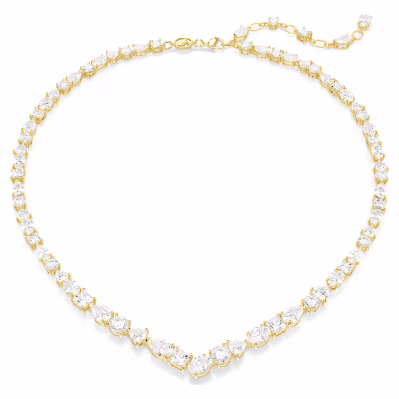 Swarovski  Mesmera Halskette Verschiedene Schliffe, Weiß, 18k vergoldet