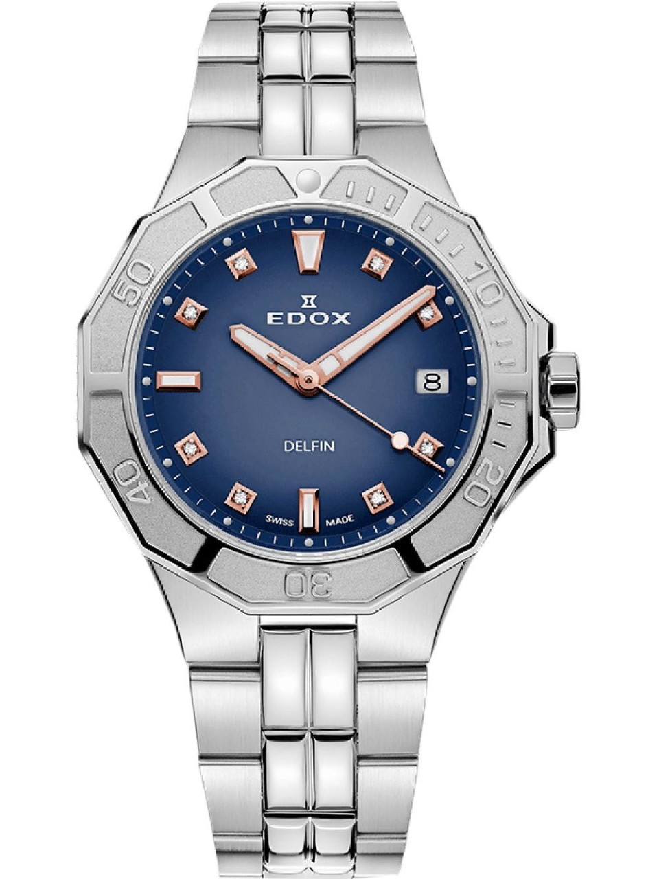 Edox Delfin Diver Date Lady Damenuhr 53020 3M BUDDR