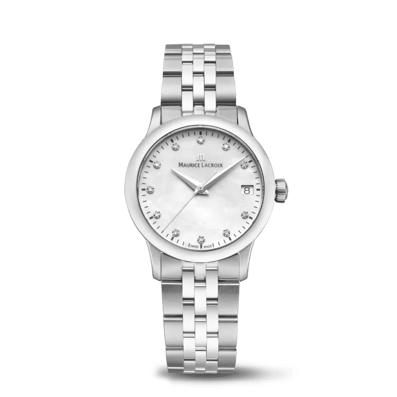 Maurice Lacroix 1975 Quartz 33mm, Quarzwerk, 11 Diamanten Damenuhr 751006-SS002-170-1