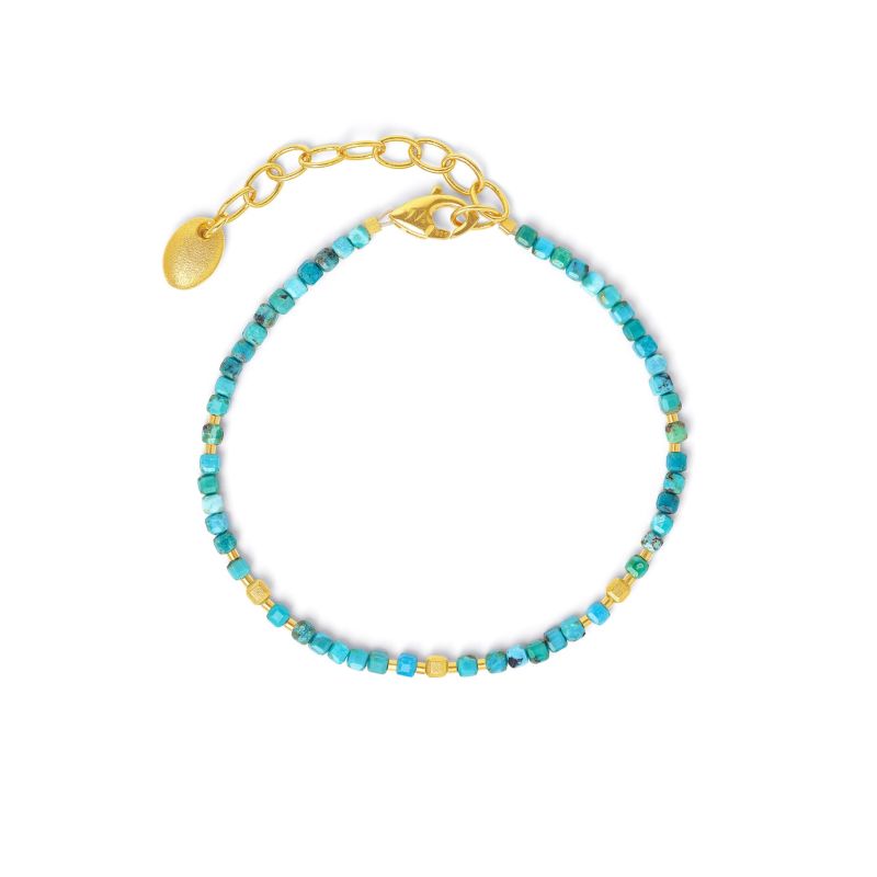 Bernd Wolf Armband Cuseni Designlinie Cubes, Türkis blau, Karabinerverschluss