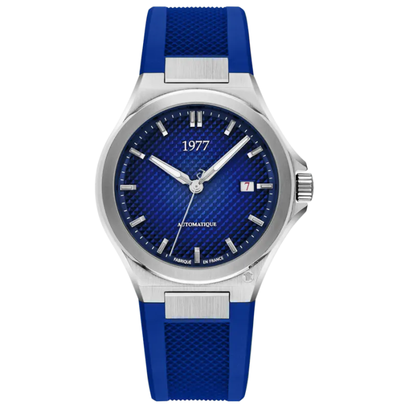 1977 ARSENE Automatik, 41 mm, Zifferblatt Blau, Kautschukband FKM Blau, Herrenuhr 1977P02166
