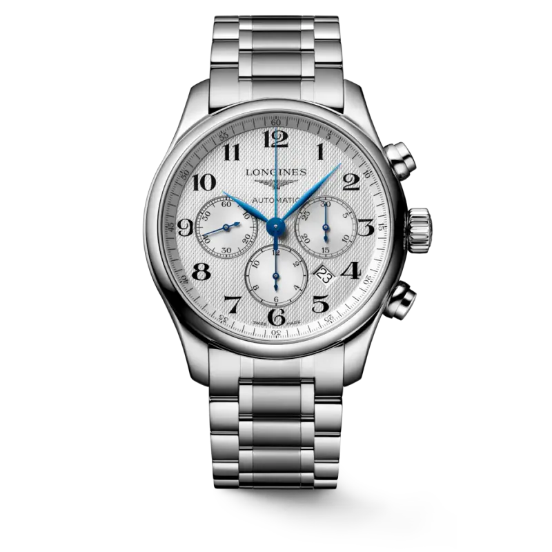 Longines Master Collection Chronograph Silber Lederband Herrenuhr L2.859.4.78.6