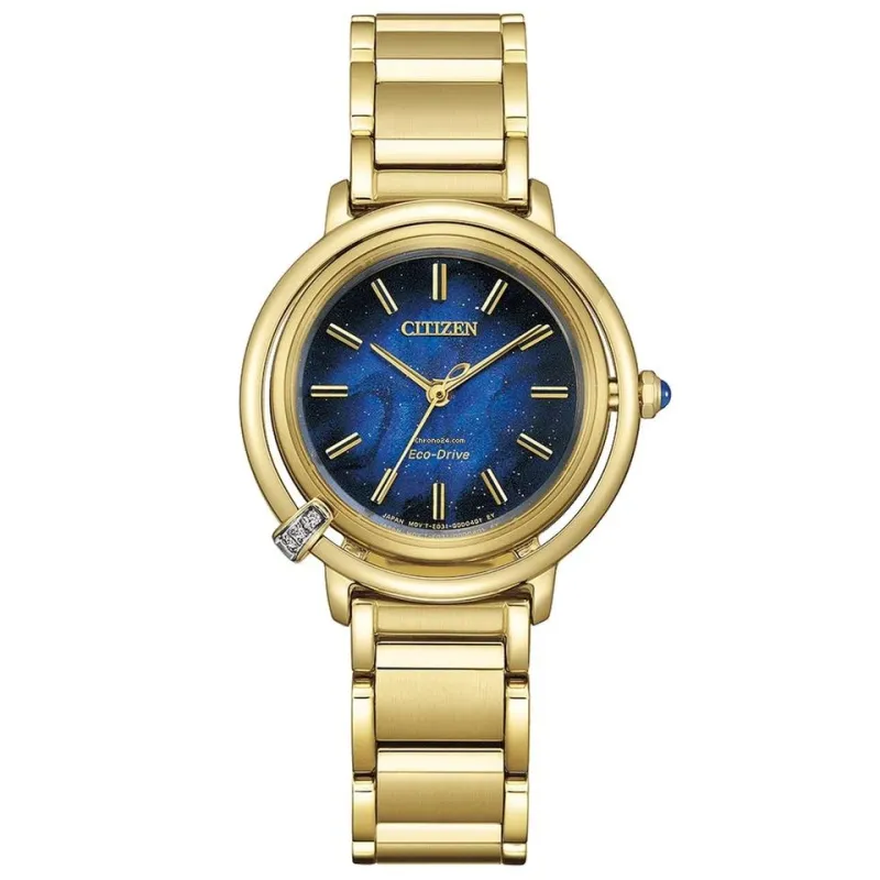 Citizen L ARCLY-Kollektion Limitierte Auflage, Eco-Drive Analog Quartz, Blau Gold Damenuhr EM1099-57L
