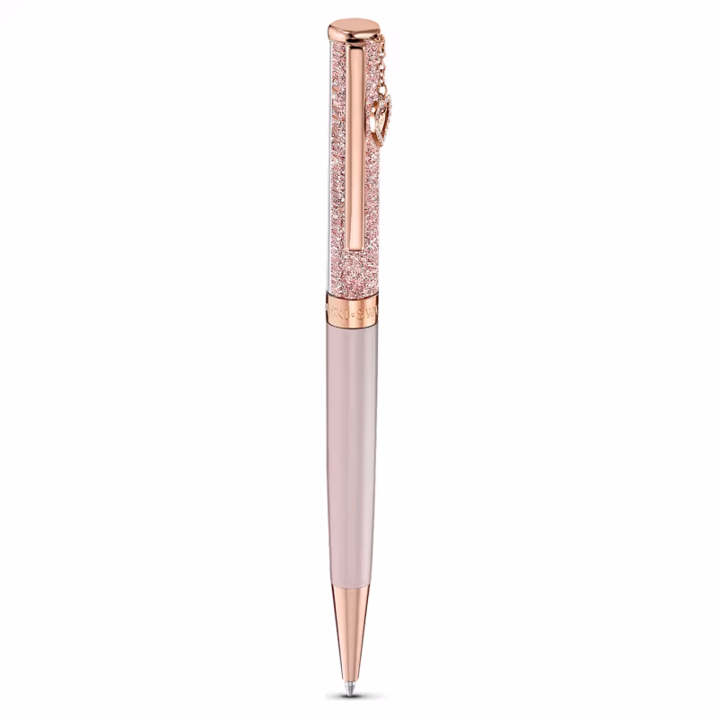 Swarovski Crystalline Kugelschreiber Herz, Roséfarben, Rosa lackiert, Roségold-Legierungsschicht 5527536