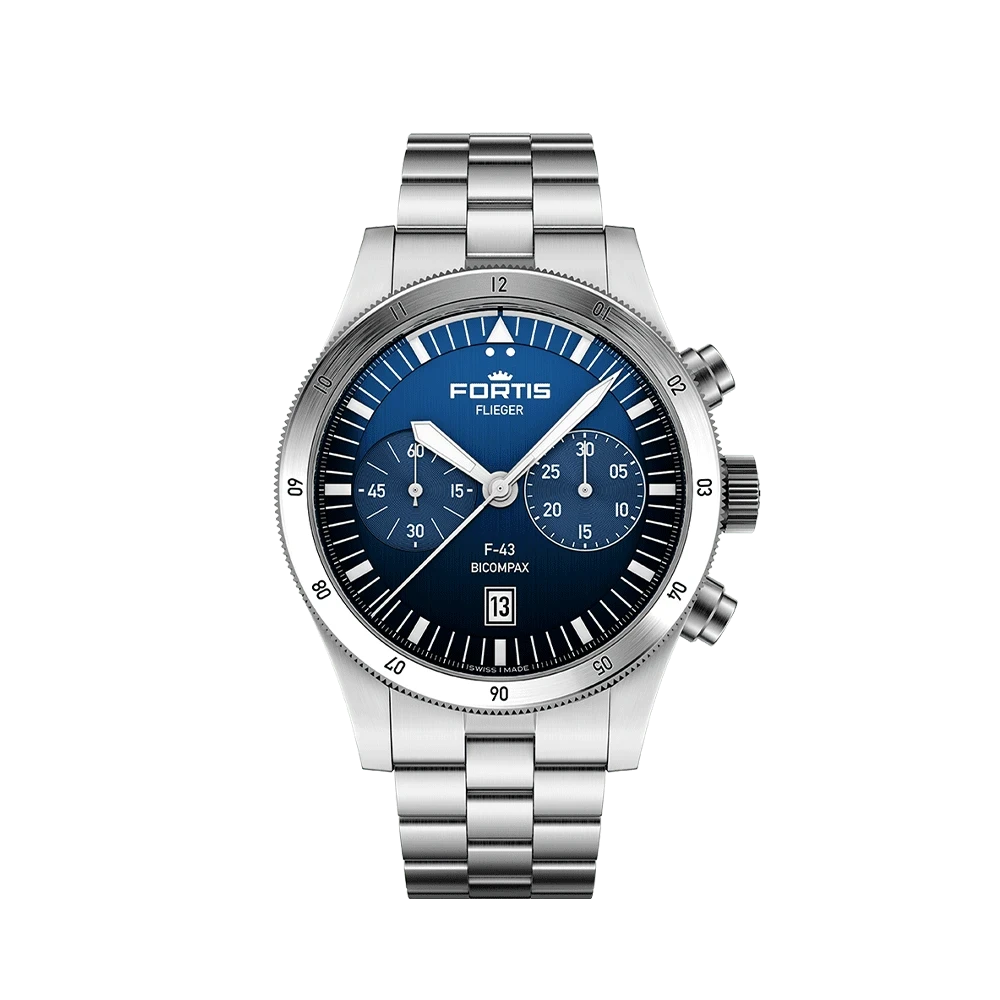 Fortis FLIEGER F-43 Bicompax Liberty Blue Herrenuhr F4240012