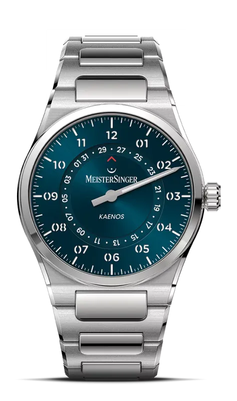 Meister Singer Kaenos Open Date, Sonnenschliff Petrol, Automatikuhr Herrenuhr KSOD939
