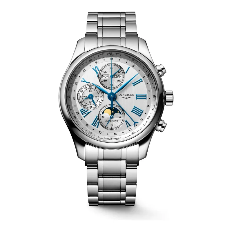 Longines Master Collection Chrono Mondphase Silber Edelstahlband 42 mm Herrenuhr L2.773.4.71.6
