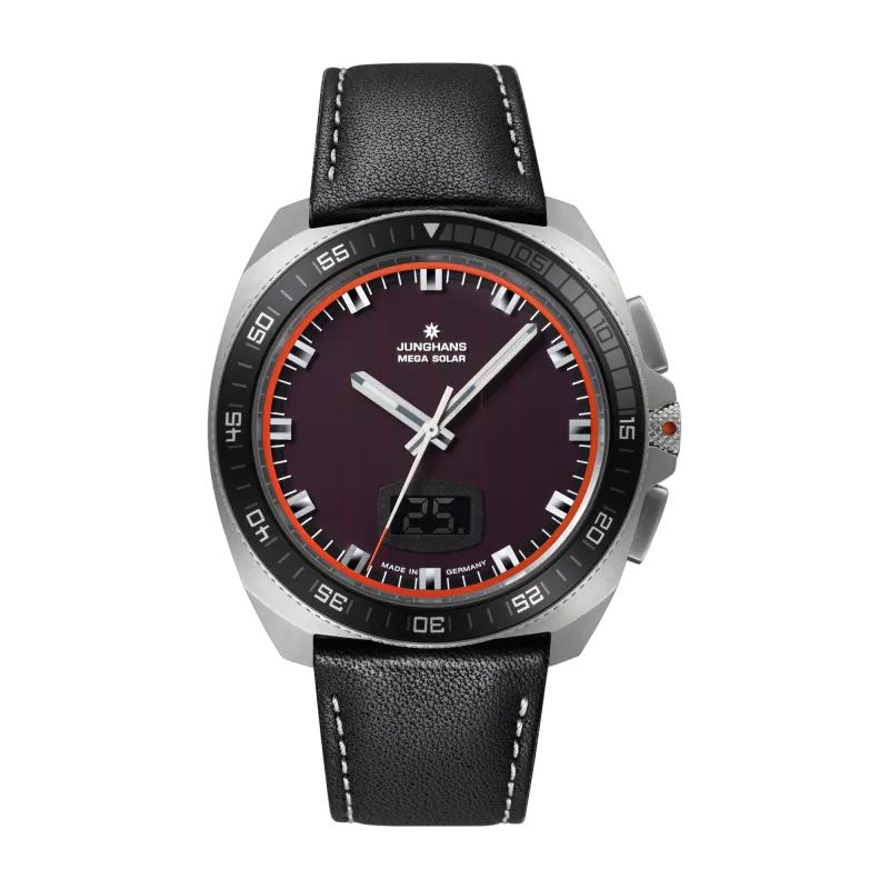 Junghans 1972 Mega Solar, 43mm, Multifrequenz-Funk-Solarwerk, Saphirglas Herrenuhr 56/4610.00