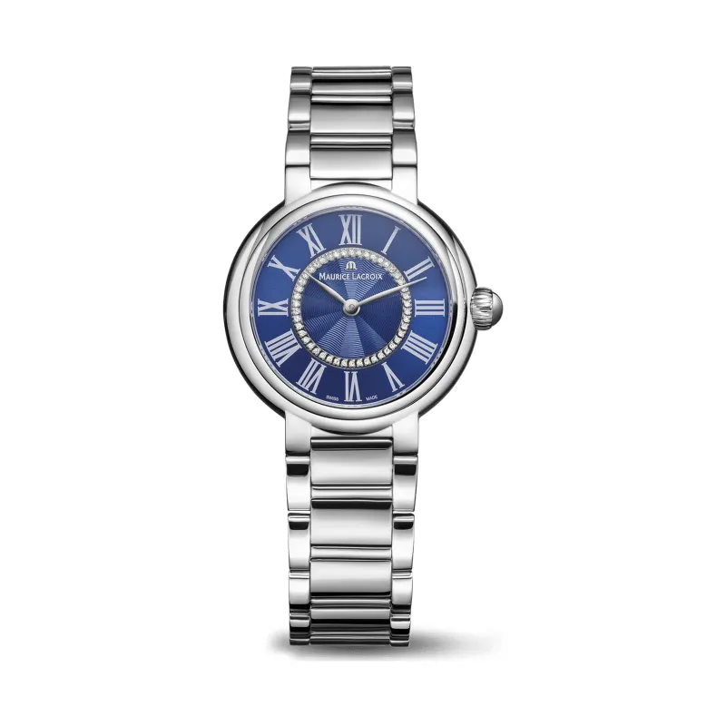 Maurice Lacroix Fiaba Round 33 mm Quarz Lederarmband Damenuhr FA1306-SS002-410-1