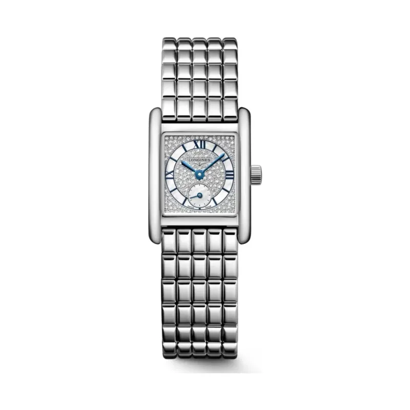 Longines Mini DolceVita 21,5 x 29 mm Quarz Diamanten Perlmutt Edelstahlband Damenuhr L5.200.4.87.6