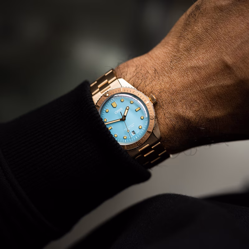 Oris Divers Sixty‑Five Cotton Candy 38mm Bronze Herrenuhr 01 733 7771 3155-07 8 19 15
