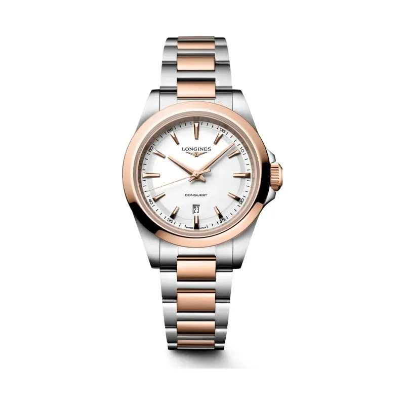 Longines Conquest Weiß Edelstahlband 30 mm Damenuhr L3.350.3.18.7