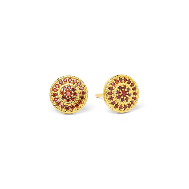 Bernd Wolf Stecker Verina Designlinie Sparkling Pavé, Granat, 24-Karat-goldplattiert