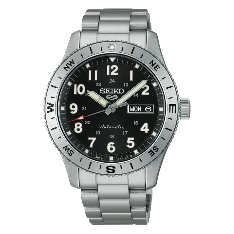 Seiko 5 Sports Field series 41mm, Edelstahl, Automatik, Schwarz Herrenuhr HDB006K1
