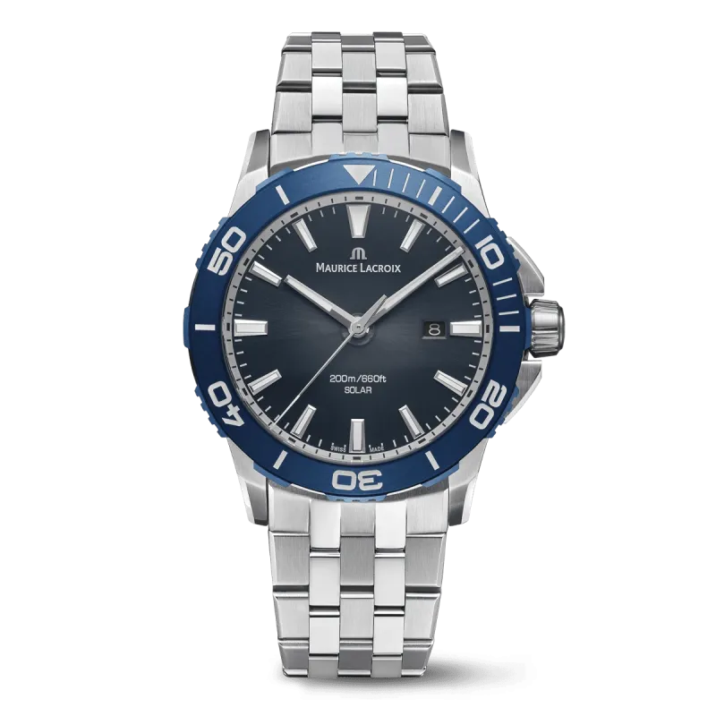 Maurice Lacroix PONTOS S SOLAR 42mm, Quartz, Edelstahlarmband Herrenuhr PT1008-SSL42-430-1