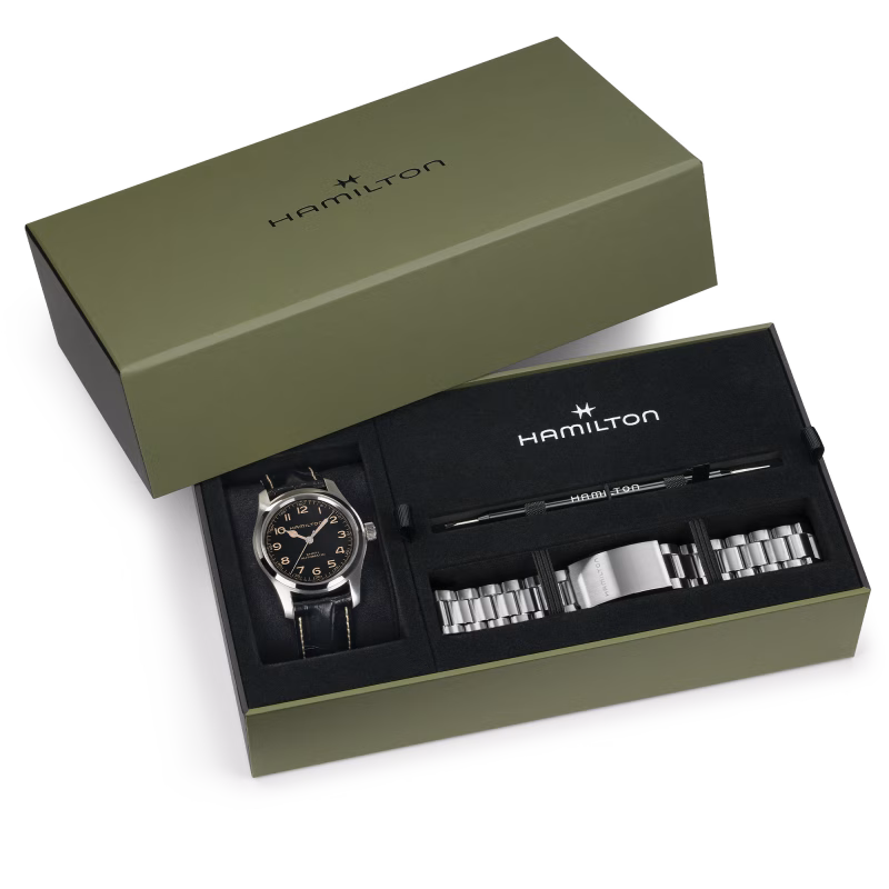 Hamilton Khaki Field Automatik H70605732 Set mit Box 42mm 
