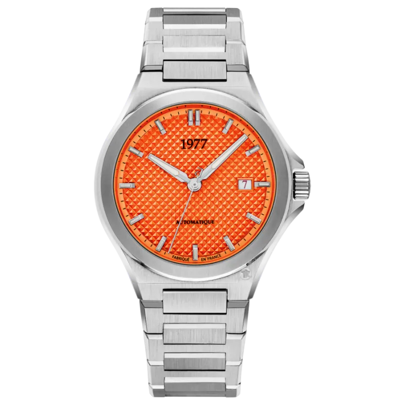 1977 ARSENE Automatik, 41 mm, Zifferblatt Orange, Edelstahlband 904L, Herrenuhr 1977P02181