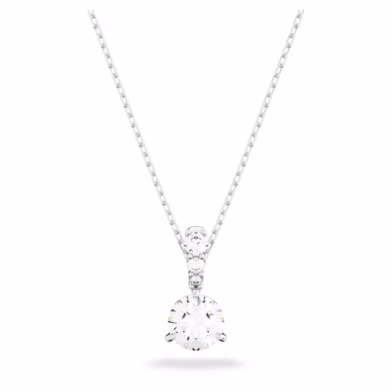 Swarovski  Stilla Anhänger Rundschliff, Halskette, Weiß, Rhodiniert