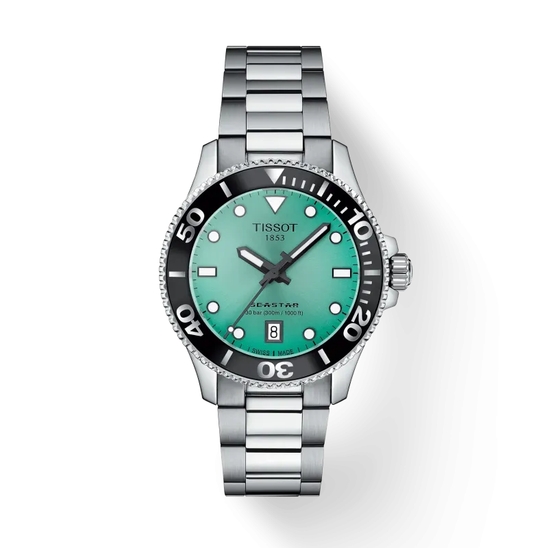 Tissot Tissot Seastar 1000 36mm, Edelstahlgehäuse, 30ATM, Quarzwerk, Türkis Herrenuhr T120.210.11.091.00