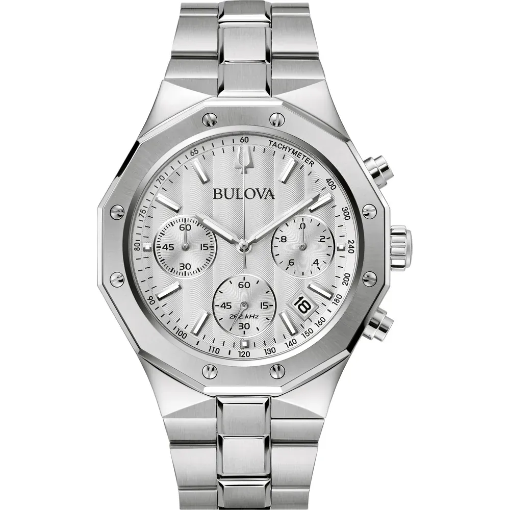 Bulova Precisionist Chronograph Silber Herrenuhr 96B408