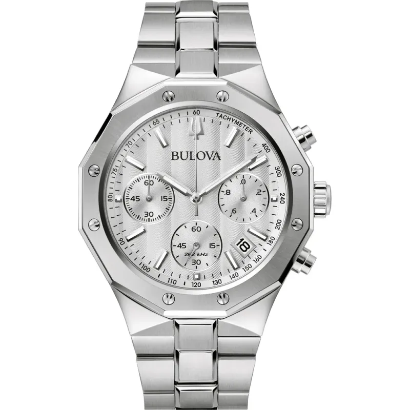 Bulova Precisionist Chronograph Silber Herrenuhr 96B408