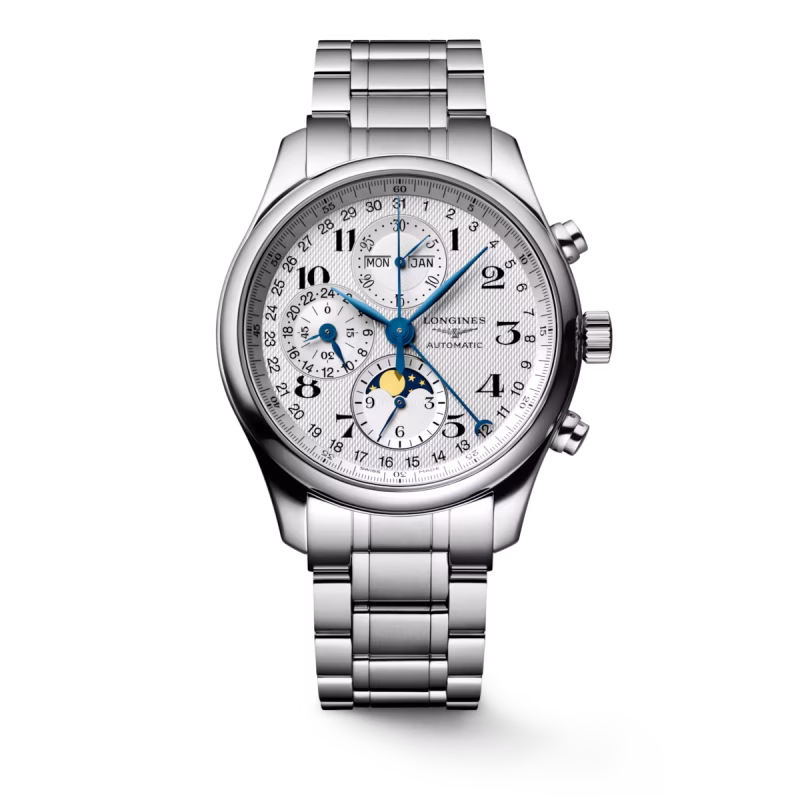 Longines Master Collection Chrono Mondphase Edelstahlband Herrenuhr L2.773.4.78.6