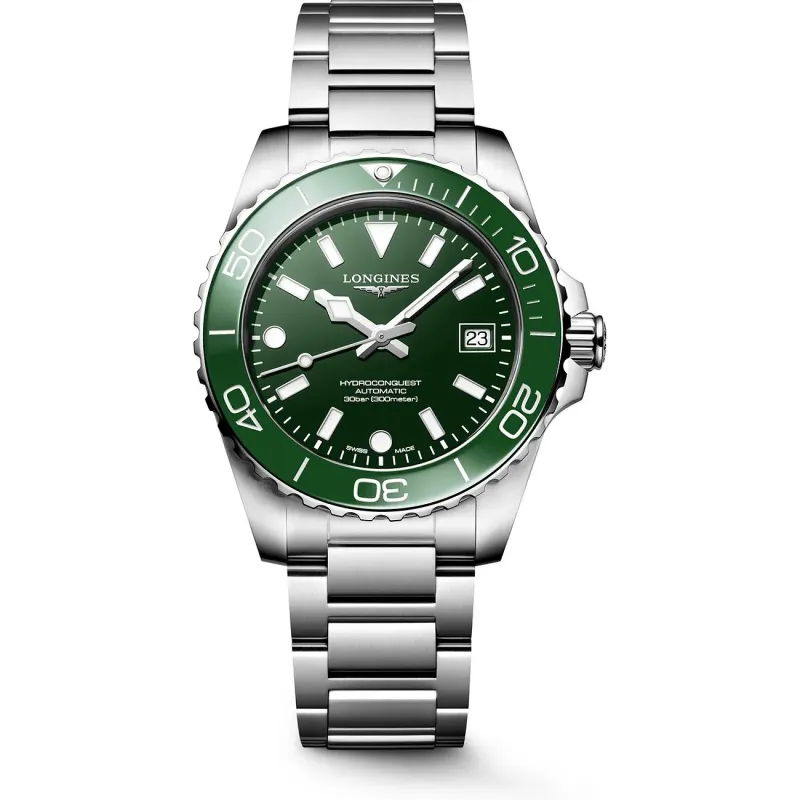 Longines Hydroconquest 42mm grün Herrenuhr L3.788.4.06.6