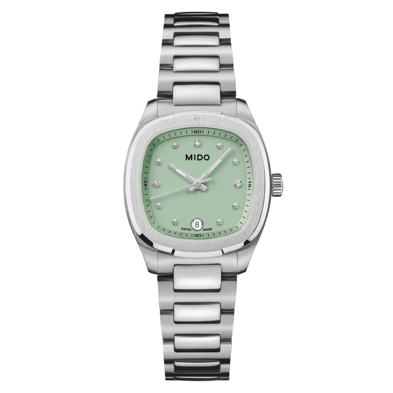 Mido Multifort TV 28 Quartz Grün mit Diamanten Damenuhr M049.110.11.096.00