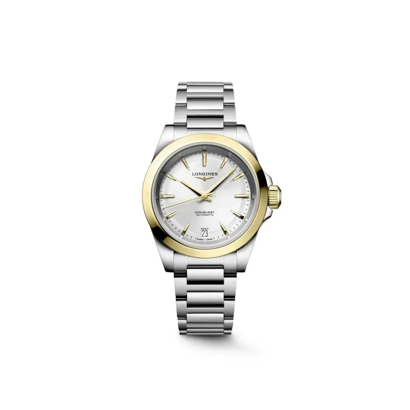 Longines Conquest gold silber Automatik Damenuhr L3.430.5.70.6