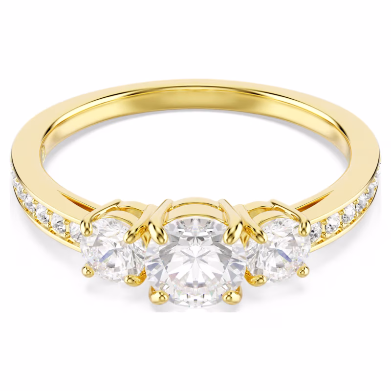 Swarovski  Stilla Attract Ring Rundschliff, Weiß, 18k vergoldet