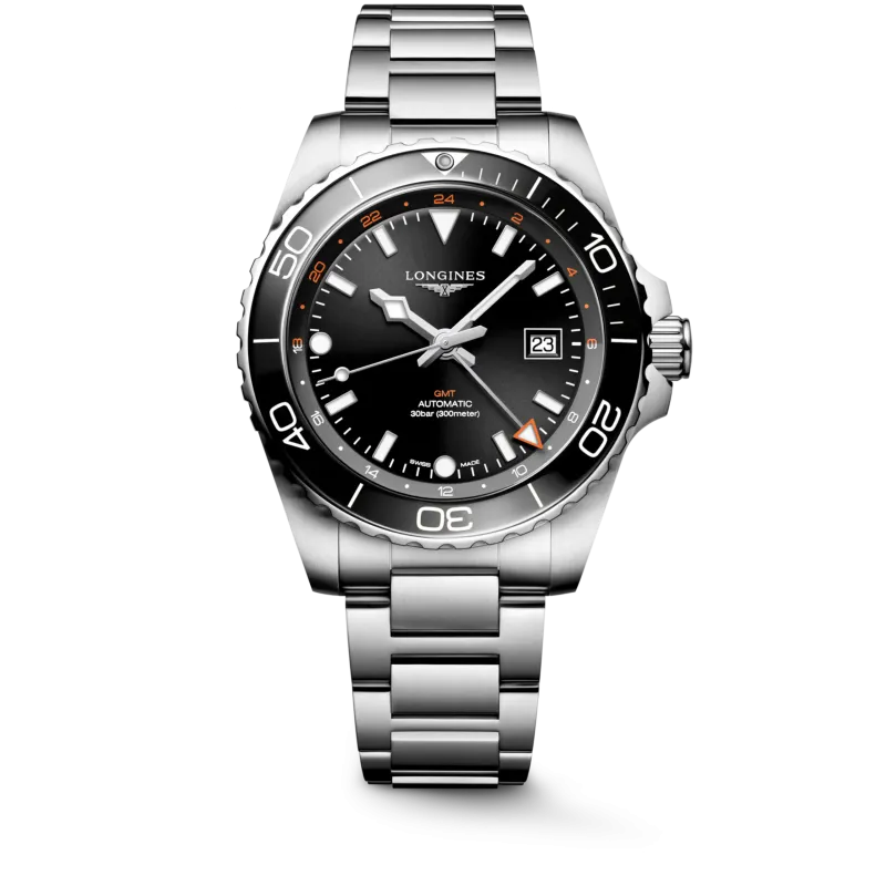 Longines HydroConquest GMT schwarz 43mm Herrenuhr L3.890.4.56.6