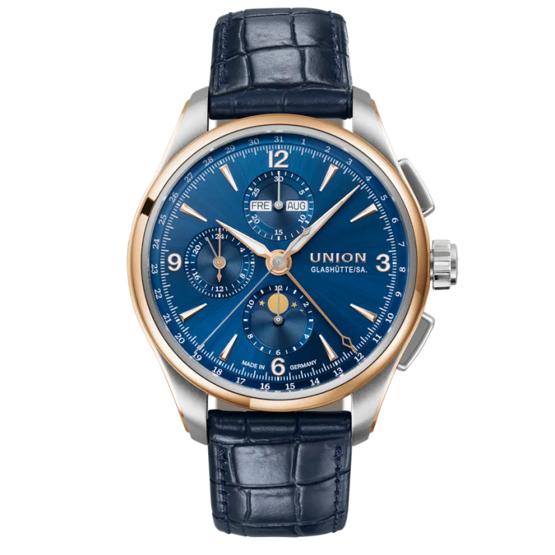 Union Glashütte Belisar Chronograph Mond Phase Herrenuhr D907.425.46.047.01