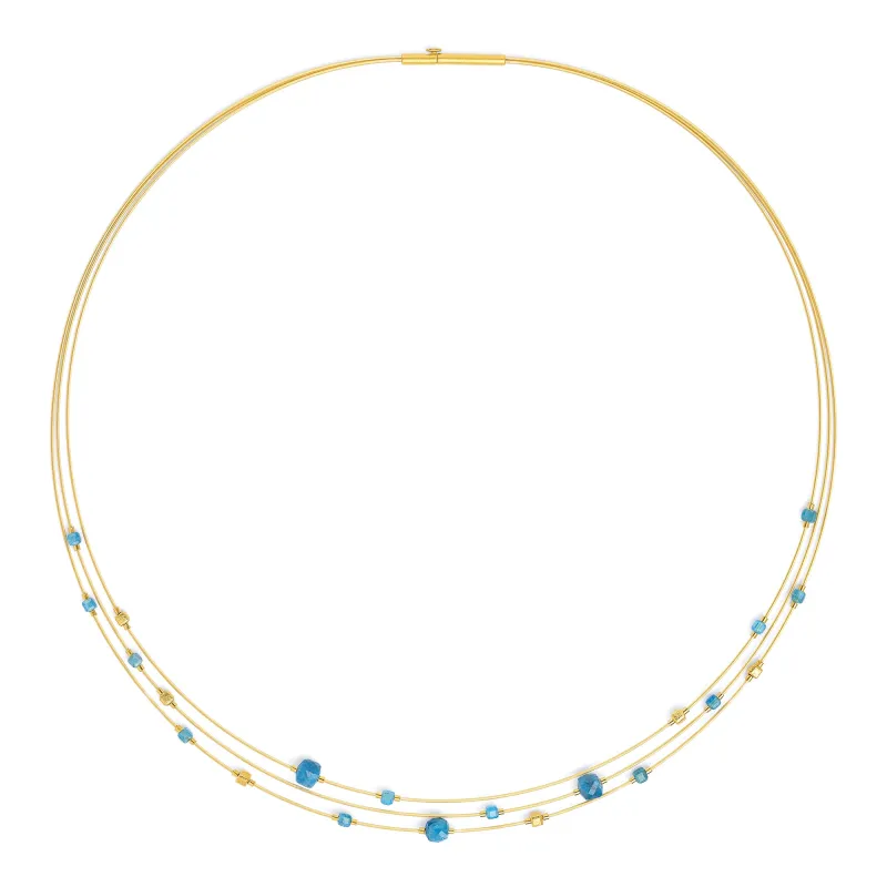 Bernd Wolf Kette Cubetinos Designlinie Cubes, Apatit, 24-Karat-goldplattiert