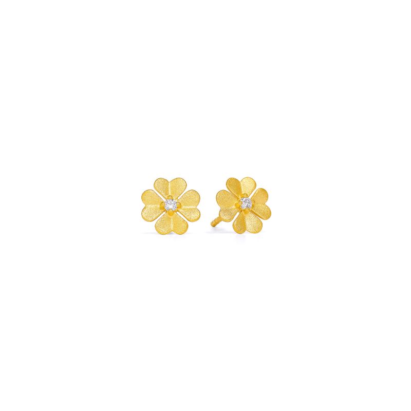 Bernd Wolf Stecker Kleesia Designlinie Glücksbringer, Gold, Zirkonia