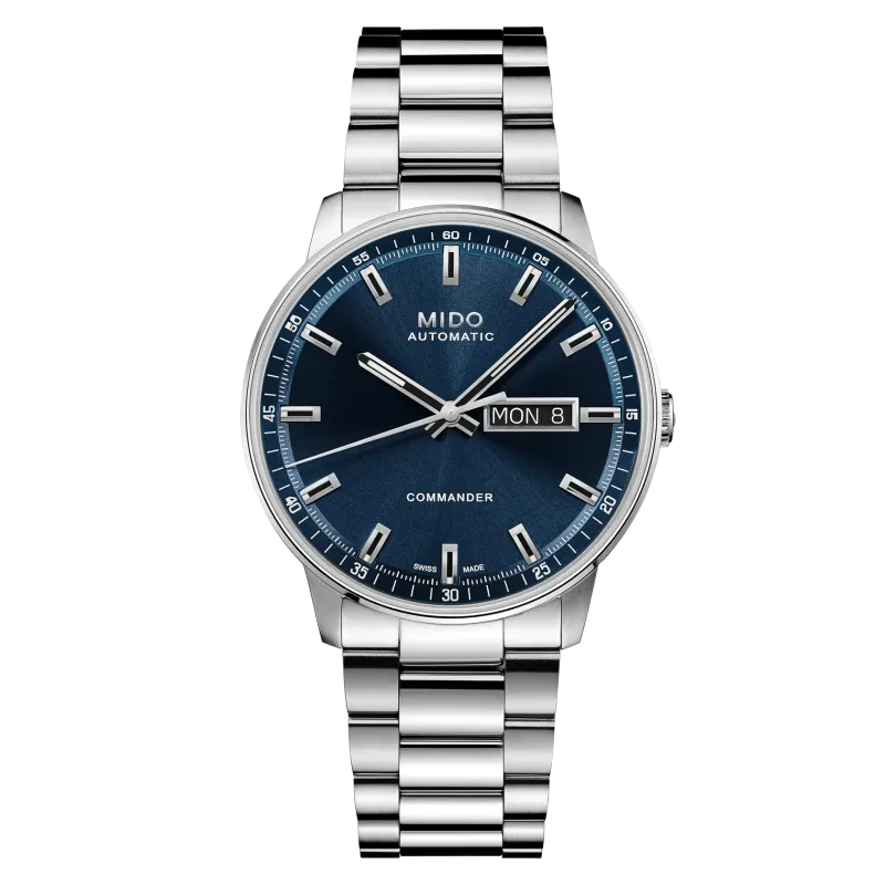 Mido Commander Datoday Blau 40mm Herrenuhr M021.430.11.041.00