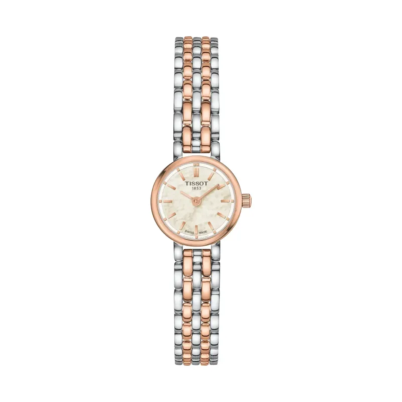 Tissot Lovely Round Quarz 19,5 mm Bicolor Roségold Perlmutt Damenuhr T140.009.22.111.01