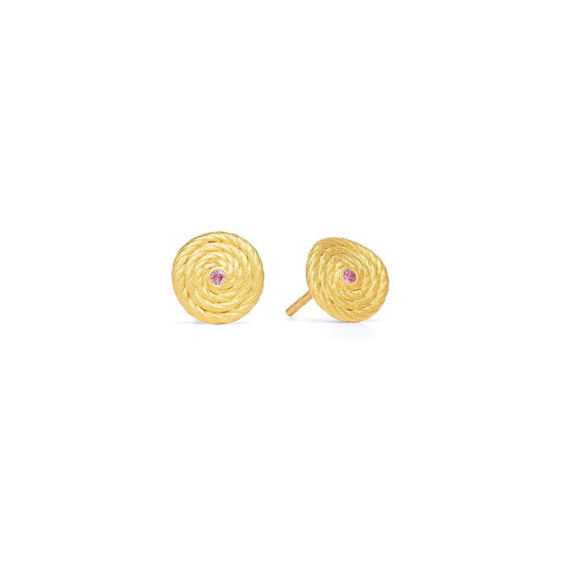 Bernd Wolf Stecker Liani Designlinie Liana, Turmalin pink, 24-Karat-goldplattiert